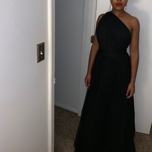 Black Tulle One Shoulder Dress - Formal Wear